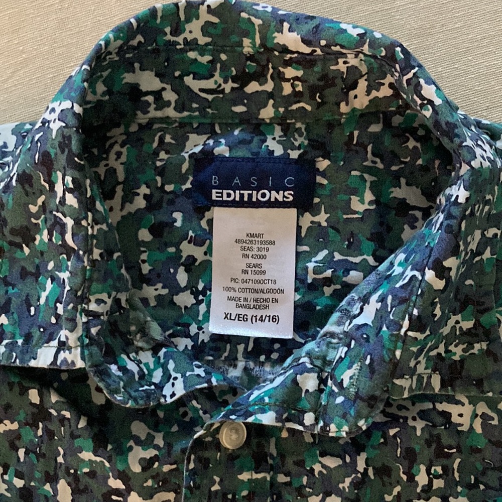 Basic Editions Boy’s Button‎ Down size XL - Picture 6 of 6